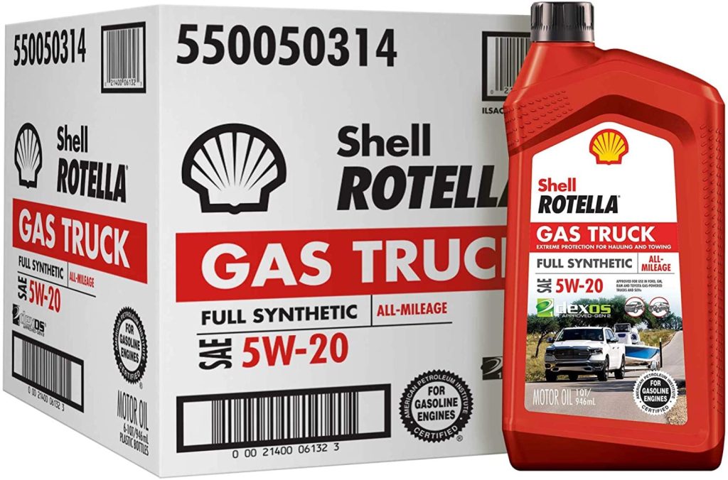 Shell Rotella Gas Truck Full Synthetic 0W-20 for 2016 Toyota Camry. 
